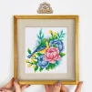 Набір для вишивки хрестиком "Квіти з пташкою", VC-016 - 1