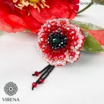 Набір брошка на фетрі "Мак" №202