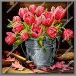 Рожевий букет у відрі, А3+К-092