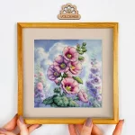 Набір для вишивки хрестом на принтованій канві "Мальви", VCB_007