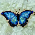 Інтер'єрна прикраса на дереві " Синій Метелик" YUMI_052_WF