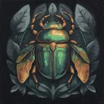 Картина за номерами на художньому полотні "Смарагдовий жук", APN-001