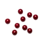 Напівнамистини пришивні, червоні ( 8 мм)