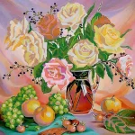 Схема під вишивку бісером "Букет троянд" 