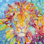 Схема під вишивку бісером "Різнобарвний лев" 