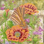 Схема під вишивку бісером "Метелик і маки" 