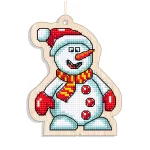 Новорічна іграшка підвіс на ялинку – Сніговик у шапці FNGi-044