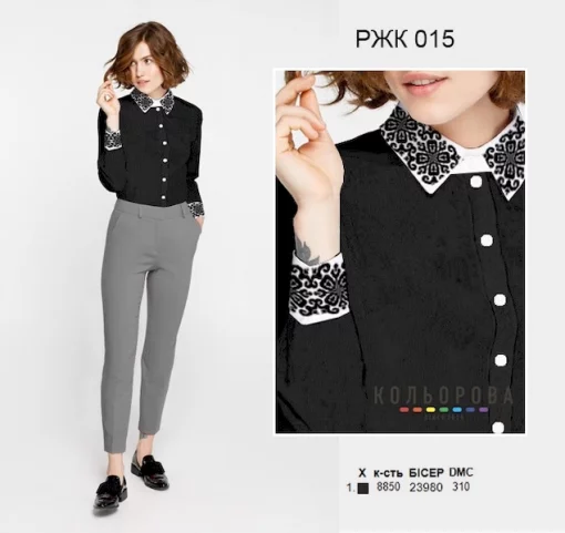 Рубашка жіноча комбінована РЖК-015