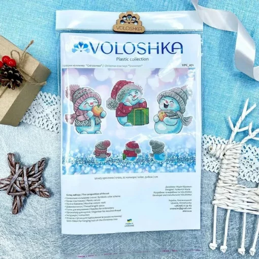 Набір для вишивки на пластиковій канві &quot;Сніговички&quot; VPC_071