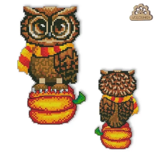 Набір для вишивки на пластиковій канві &quot;Сова з шарфом&quot; VPC_028