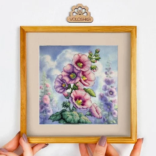 Набір для вишивки хрестом на принтованій канві &quot;Мальви&quot;, VCB_007