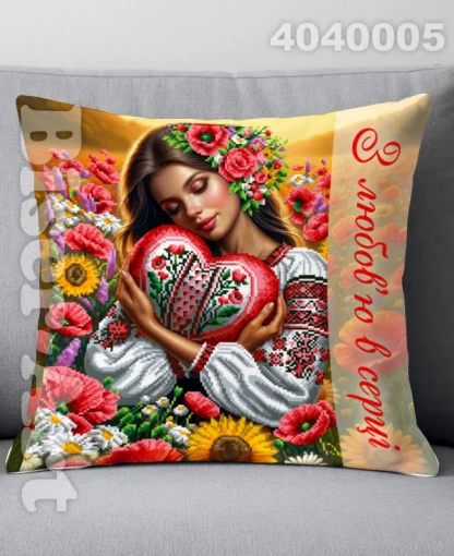Пошита подушка з наволочкою для вишивання ВЕЛИКА (4040005)