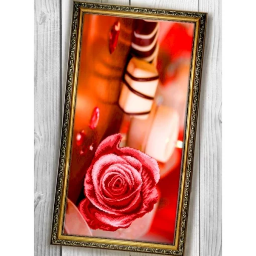 Схема вишивки бісером Рожева троянда (011)