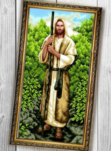 Схема вишивки бісером Ісус (3060087)