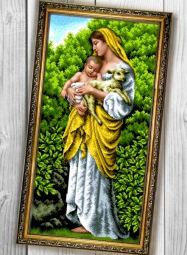 Схема вишивки бісером Марія з дитям (3060088)