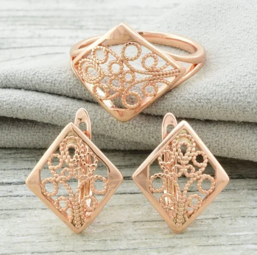 Комплект каблучка+сережки