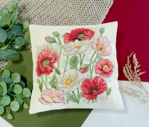Набір для вишивки хрестиком наволочки "Коли маки цвітуть" 