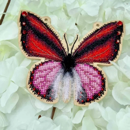 Інтер'єрна прикраса на дереві " Червоний Метелик" YUMI_053_WF