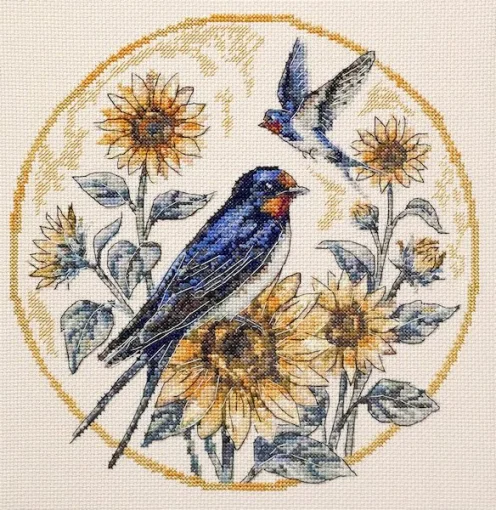 Набір для вишивки хрестиком "Мелодія ластівок", АН-317