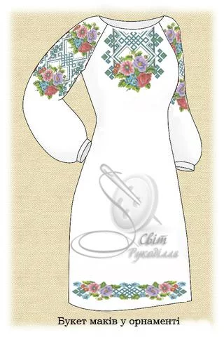 Сукня жіноча &quot;Букет маків в орнаменті&quot; 