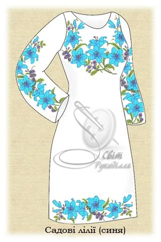 Сукня жіноча "Садові лілії" (синя)