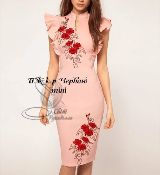 Сукня без рукавів "Червоні тіні"