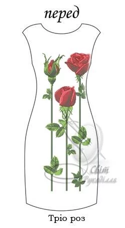 Сукня без рукавів "Тріо з роз" 