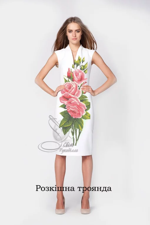 Сукня без рукавів "Розкішна троянда" 