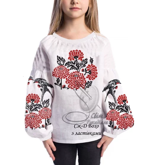 Дитяча сорочка &quot;Бохо з ластівками&quot; 