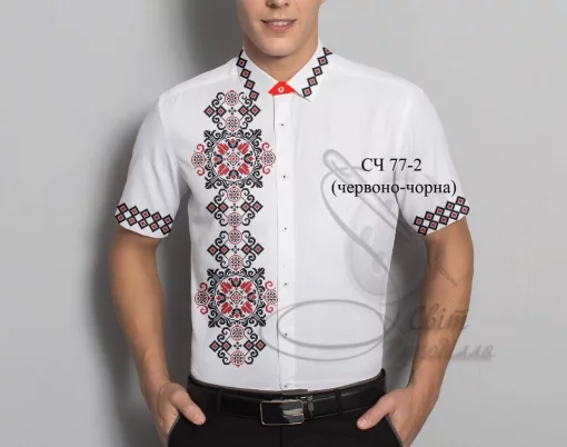Сорочка №77-2 (червоно-чорна)