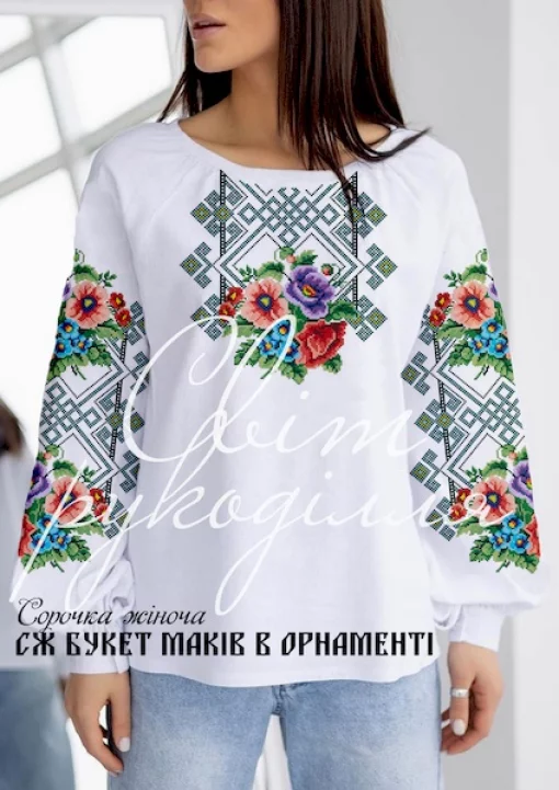 Сорочка &quot;Букет маків в орнаменті&quot; 