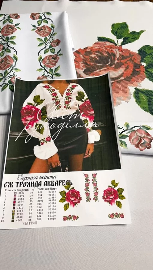 Сорочка "Троянда акварель" 