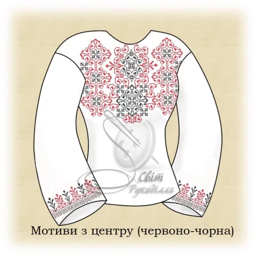 Сорочка &quot;Мотиви з центру&quot; (червоно-чорна) 