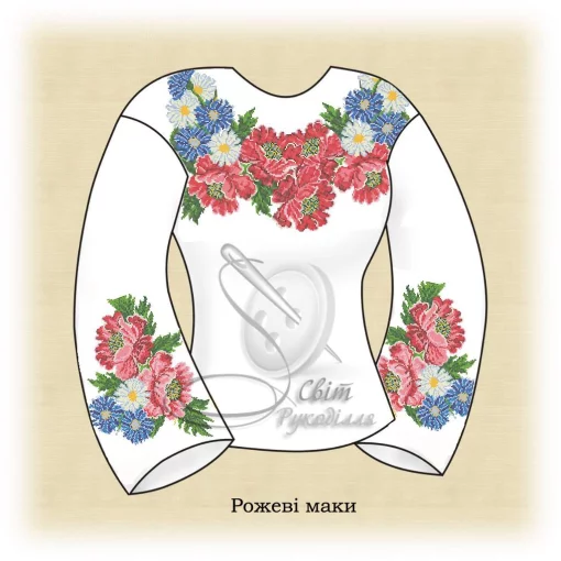 Сорочка "Рожеві маки" 