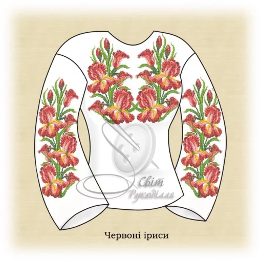 Сорочка "Червоні іриси" 