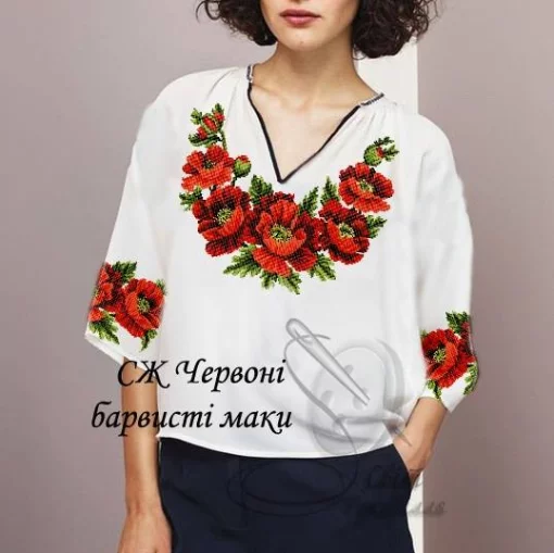Сорочка "Червоні барвисті маки" 