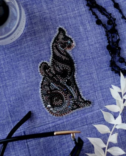 Набір для створення прикраси &quot;Баст в ночі-А&quot; (нашивка на одяг)