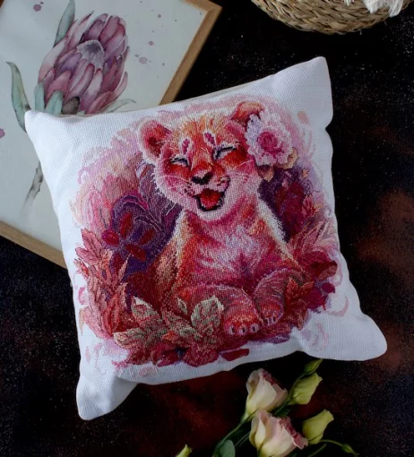 Набір для вишивки хрестиком наволочки &quot;Маленька левиця&quot; 