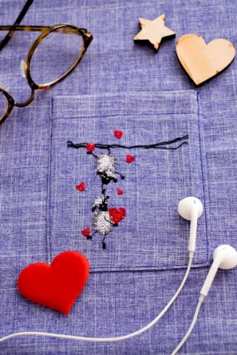 Набір для вишивки хрестиком на одязі &quot;Веселі баранці&quot; 