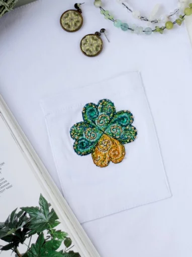 Набір для вишивки хрестиком на одязі &quot;Листочок удачі&quot; 