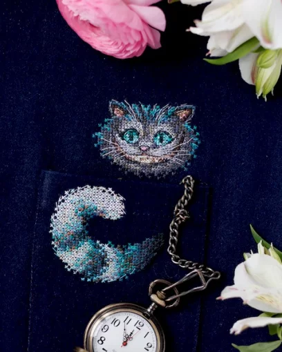 Набір для вишивки хрестиком на одязі &quot;Чаширський кіт&quot; 