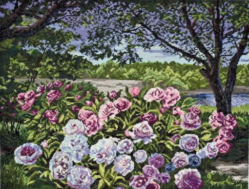 Набір для вишивки хрестиком "Садові півонії" 