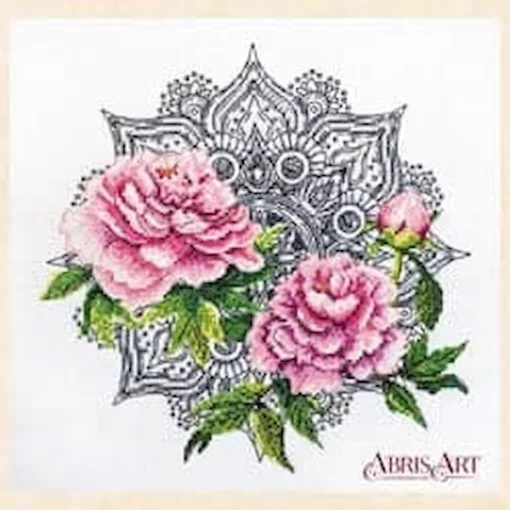 Набір для вишивки хрестиком "Мереживні півонії" 