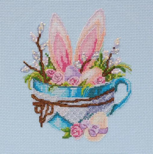 Набір для вишивки хрестиком "Великодній зайчик" 