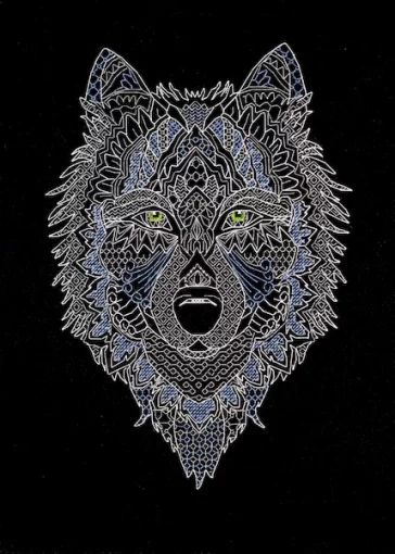Набір для вишивки хрестиком "Сріблястий вовк" 