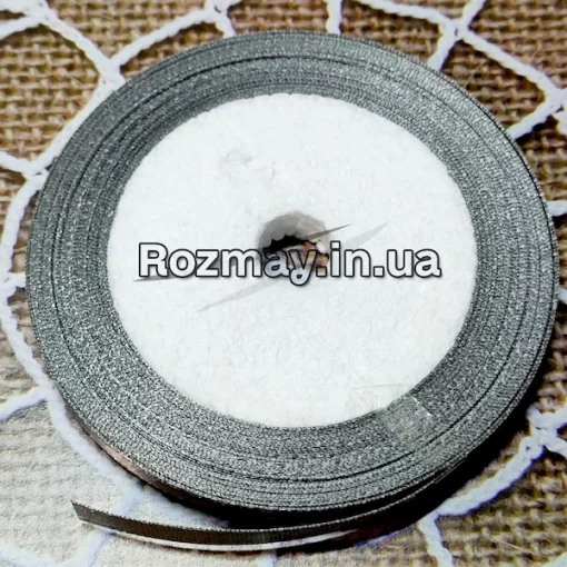 Стрічка атласна сіра