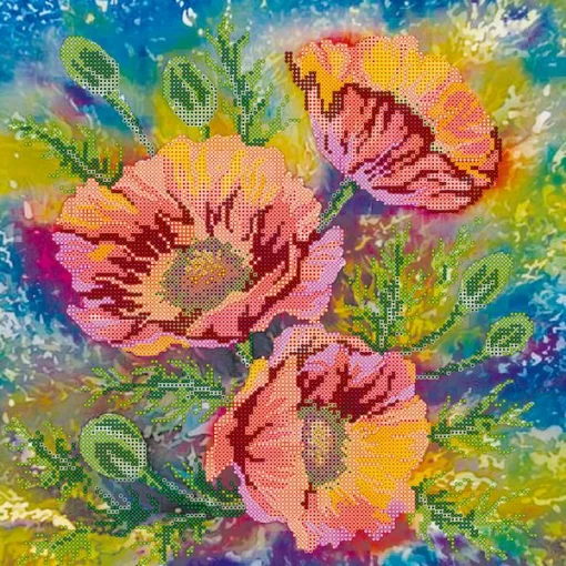 Схема під вишивку бісером &quot; Акварельні маки&quot; 