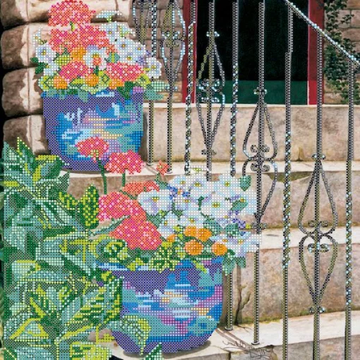 Схема під вишивку бісером &quot;Вазон при вході-2&quot; 