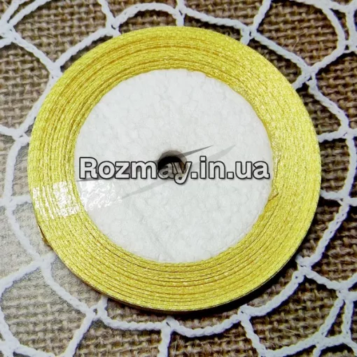 Стрічка атласна блідо-жовта