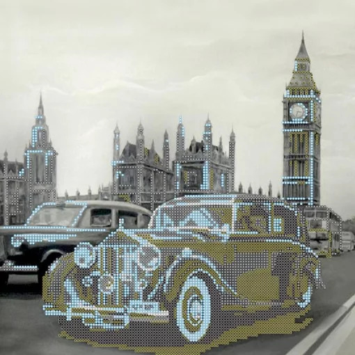 Схема під вишивку бісером &quot;Ретромобіль монохром&quot; 